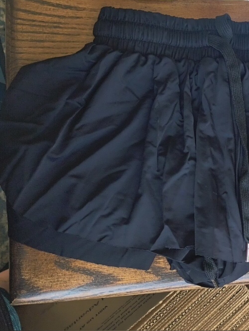 Casual Black Butterfly Shorts Drawstring Elastic Waist